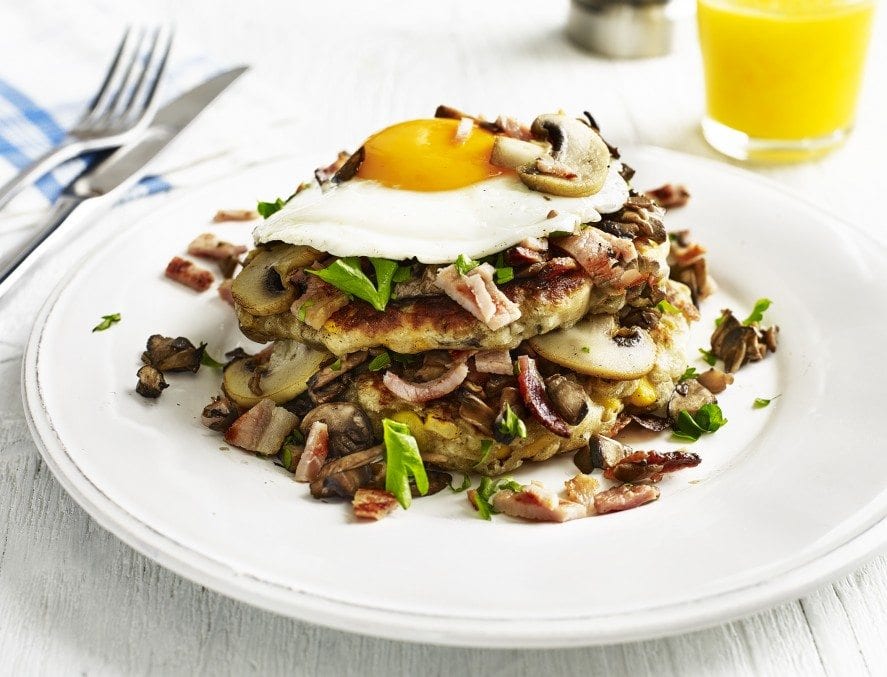 Mushroom breakfast pancakes